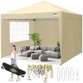 Cobizi 975466264331 10x10 Pop Up Canopy Tent With Removable Sidewalls Waterproof Portable