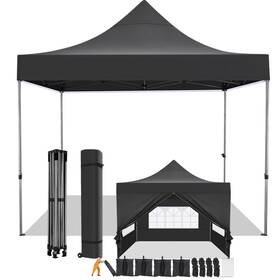 0904 Cobizi 975466264492 10x10 Pop Up Canopy With 4 Sidewall Heavy Duty Upf 50 All Season Wind
