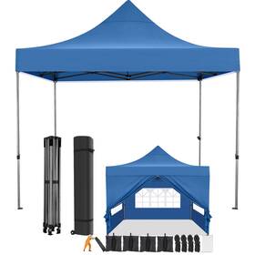 26bl Cobizi 975466264508 10x10 Pop Up Canopy With 4 Sidewall Heavy Duty Upf 50 All Season Wind