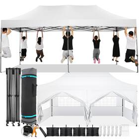 0915 Cobizi 975466264607 10x20 Pop Up Canopy With 6 Sidewall Heavy Duty Upf 50 All Season Wind