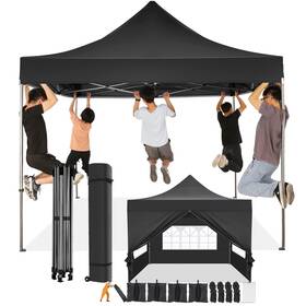 0409 Cobizi 975466264805 10x10 Pop Up Canopy Tent With 4 Sidewalls Waterproof Heavy Duty