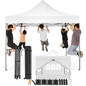 0409 Cobizi 975466264850 10x10 Pop Up Canopy Tent With 4 Sidewalls Waterproof Heavy Duty