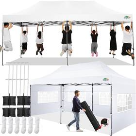 1025 Cobizi 975466264911 10x20 Pop Up Canopy Tent With 6 Sidewalls Waterproof Heavy Duty