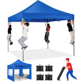 Cobizi 975466265345 Pop Up Canopy Tent 10x10 Heavy Duty Gazebo With 4 Sidewalls Upf 50 All Weat