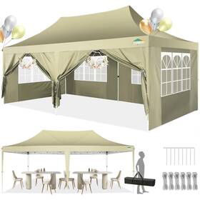 Cobizi 975526290188 10x20 Pop Up Canopy Tent With 6 Sidewalls Wedding Party Outdoor Gazebos