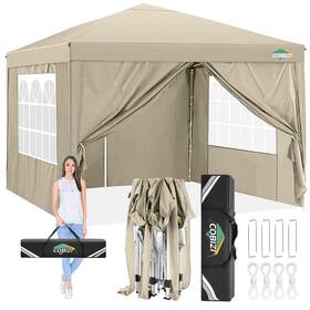 Cobizi-19 Cobizi 975526290683 10x10 Pop Up Canopy Tent Protable With 4 Sidewalls Waterproof Com