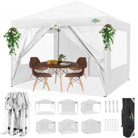 Cobizi 975526290751 10x10 Pop Up Canopy Tent With 4 Removable Sidewalls Waterproof Outdoor Comme