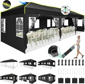 Cobizi 977520423180 10x30 Pop Up Canopy Tent Wedding Party With 8 Sidewall One Push Setup G