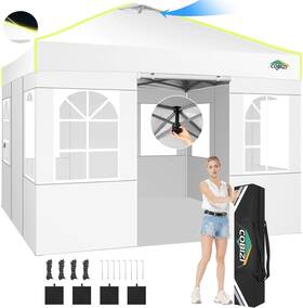 Cobizi 977520423883 10x10 Pop Up Canopy Tent One Push Setup Glow Outdoor With 4 Sidewalls