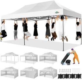 Cobizi 977520426013 10x20 Heavy Duty Pop Up Canopy Tent With 6 Sidewalls Easy Commercial Outdo