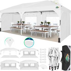 Cobizi 977520440361 10x20 Pop Up Canopy Tent With 4 Sidewalls Outdoor For Party