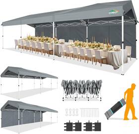 Cobizi 977520440439 10x30 Party Tent With Wheeled Bag Pop Up Canopy One-push Setup Ou