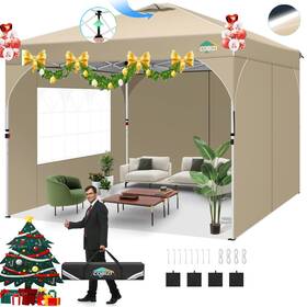 Cobizi 977520441405 10x10 Pop Up Canopy Tent With 3 Sidewalls 1 Person Easy