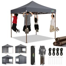 Cobizi 977520447018 10x10 Pop Up Canopy Tent Heavy Duty With 4 Sidewall Commercial Outdoor Easy