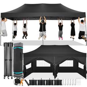 0618 Cobizi 977520447049 10x20 Pop Up Canopy With 6 Sidewall Heavy Duty Upf 50 All Season Wind
