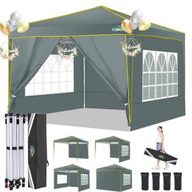 47gr Cobizi 977520447438 10x10 Pop Up Canopy With 4 Sidewalls Tent Frame Upgraded 3