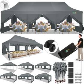 Cobizi 977520452807 10x30 Pop Up Canopy Tent With 8 Removable Sidewalls Easy Setup R