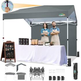 Cobizi 977520456539 Canopy Tent 10x10 Pop Up With 1 Sidewall Outdoor One Push Instal