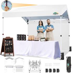 Cobizi 977520456553 10x10 Pop Up Canopy With 1 Sidewall Outdoor One Push Installation