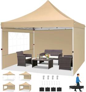 Cobizi 977520456652 Canopy 10x10 Pop Up Tent With 3 Sidewalls Commercial Party Ez Wa