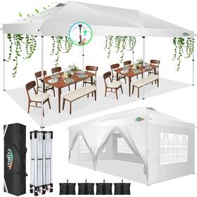 Cobizi 978301534088 10x20 Pop Up Canopy Tent With 6 Removable Sidewalls Waterproof And Uv 50 Easy