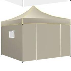 Cobizi 978301534323 10x10 Heavy Duty Pop-up Canopy Tent Khaki 4 Removable Waterproof Sidewalls