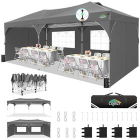 Cobizi 979306174132 10x20 Pop Up Canopy Tent Outdoor Party With 4 Sidewalls 1 Person Easy