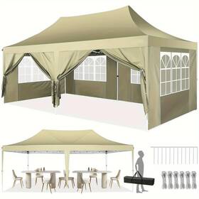 Ama005813 Cobizi 10x20 Pop Up Canopy Tent With 6 Sidewalls Waterproof Uv50 Outdoor Gazebo