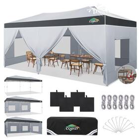 Cobizi Canopy-291-lgr 10x20 Pop Up Canopy Tent With Sidewalls One Push Setup Air Vent