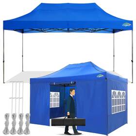 Cobizi-5913-bl-3 Cobizi N 10x15 Pop Up Canopy Tent With 4 Sidewalls Waterproof Heavy Duty