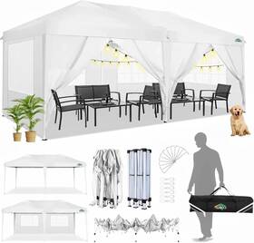 Spc000018 Cobizi 10x20 Waterproof Pop Up Canopy Tent With 6 Sidewalls - Outdoor Event Shelter