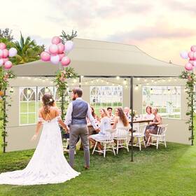 Spc000083 Cobizi 10x20 Heavy-duty Pop-up Canopy Tent With 6 Sidewalls - Waterproof Gazebo