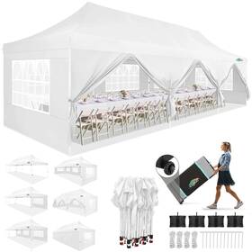 Spc000122 Cobizi 10x30 Pop Up Canopy With 8 Removable Sidewalls And 4 Sandbags Party Tent For P