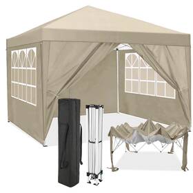 Cb-000019 Cobizistore Cobizi 10x10 Pop Up Canopy Tent White Waterproof Gazebo With Walls And Bag