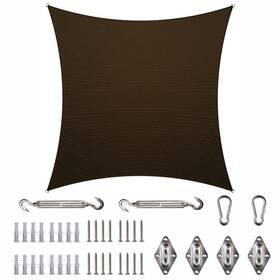 Wx0.5 Colourtree 791555934772 Canopies 168 Inch Lx168 H Paatio Square Sun Shade Sail 190 Gsm Brown