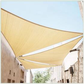 Colourtree Tapt14-3 14x14x14 Beige Sun Shade Sail Upf50 For Patio
