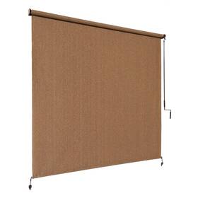 460068 Coolaroo Outdoor Roller Shade With Wand - 95% Uv Block 72 Inch W X 96 H Walnut