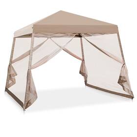Coos Bay 688397976247 10x10 Slant Leg Pop Up Canopy Tent With Mosquito Netting 64 Square Feet