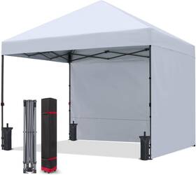 Cooshade 726084665361 Pop Up Canopy Tent 10x10 With 2 Sidewalls Outdoor Shade Instant