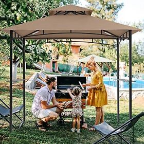 Cooshade 8footx 5foot Grill Gazebo Double Tiered Outdoor Bbq Canopy