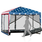 Op70155 Costway 10footx10foot Folding Pop Up Tent Gazebo Canopy Mesh Sidewall Sun Shade Flag