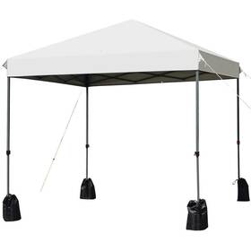 Ghmhsku00497 Costway Pop-up Tents 8ftx8ft Canopy Shelter Adjustable Height Semi-permanent White