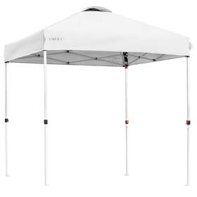 Ghmhsku00513 Costway Pop-up Tents 6ftlx6ftw White Canopy Tent Camping Adjustable Height Sturdy