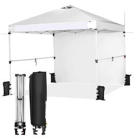 Ghmhsku00524 Costway Folding Pop-up Tents 10ft X Canopy Sidewall Commercial Market White