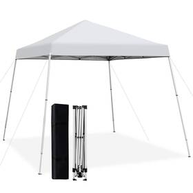 Ghmhsku00527 Costway Outdoor Instant Pop-up Canopy Tent 10ft X Slanted Leg Square White