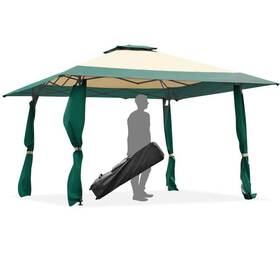 Ghmhsku00697 Costway 116.6 Inch Hx120 Wx120 D Gazebo Canopy Shelter Awning Tent Patio Garden Green