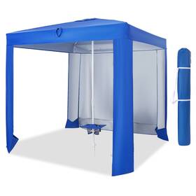Hcst01163 Costway Upf 50 Oxford Fabric Portable Large Beach Tent With Folding Table Sandbags Hooks