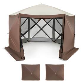Hcst04803 Costway 11.5 X Ft Pop-up Gazebo Tent With Mesh Netting Walls 2 Removable Privacy Wind