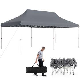 Hcst05529 Costway 10 X 20ft Pop-up Canopy Tent Folding Instant Sun Shelter With 3 Adjustable Heights