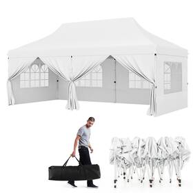 Hcst05534 Costway 10 X 20ft Pop Up Canopy Outdoor Tent With 6 Sidewalls Carrying Bag